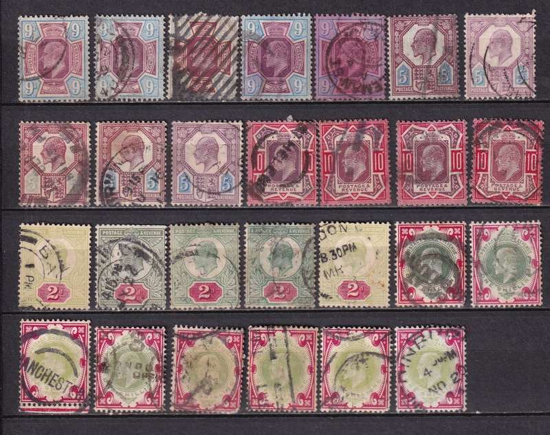 GB KE VI part sets, used        (3 x SCANS)