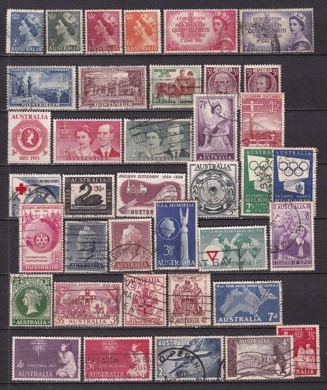 Australia sets and part sets, used                   (5 SCANS)