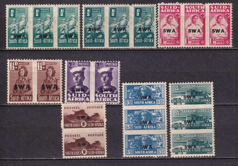 SWA 1943-44 Small War effort part set, MNH & M/H
