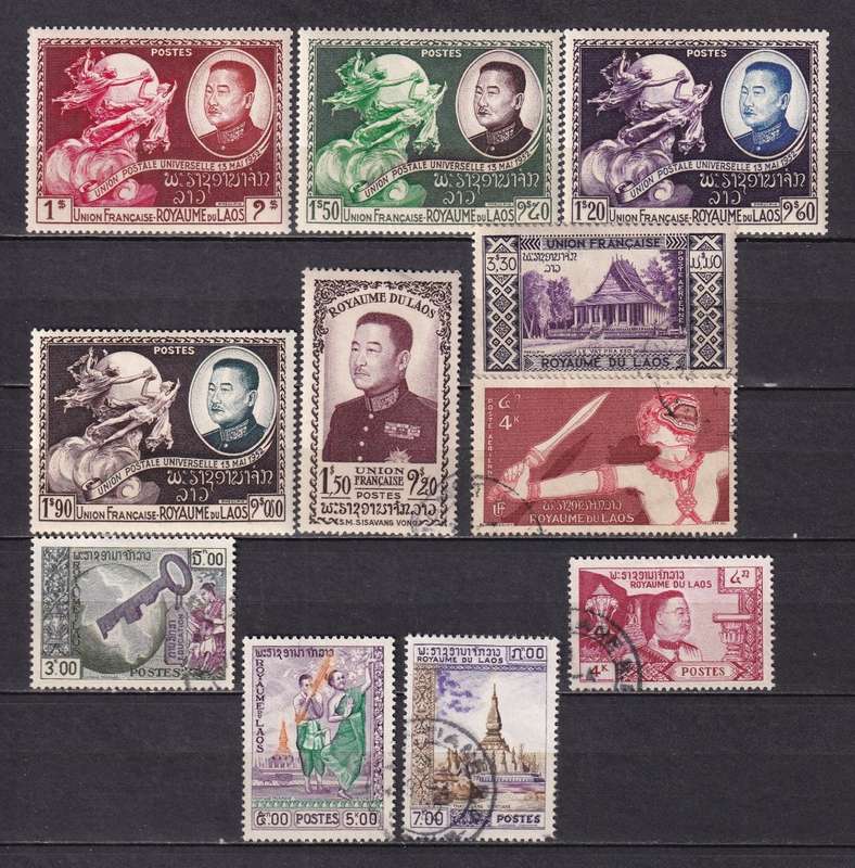 Laos part sets, M/H & used         (2 faults, 2 x SCANS)