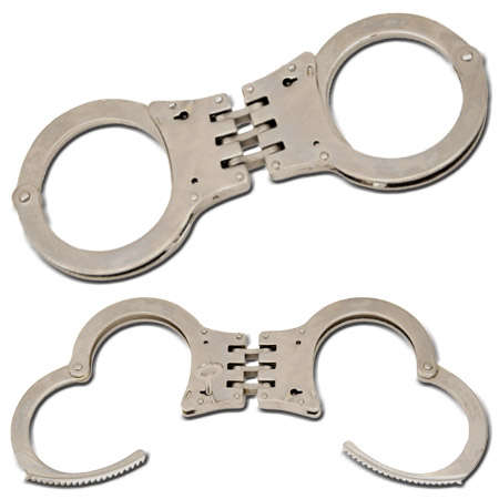 Stainless Steel Hinged Handcuffs Double Locking