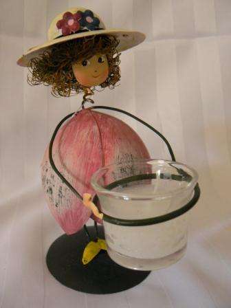 Tin Doll with Candle holder