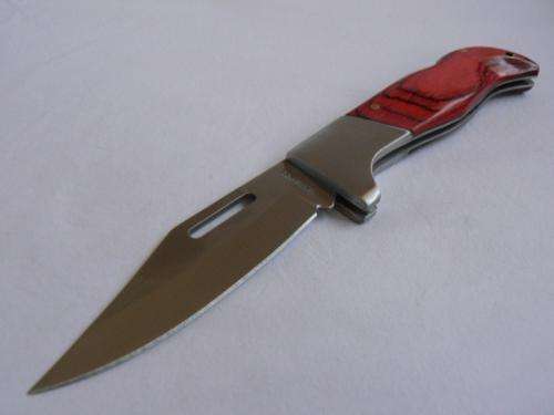 Red French Wooden Pocket Knife Gents Choice