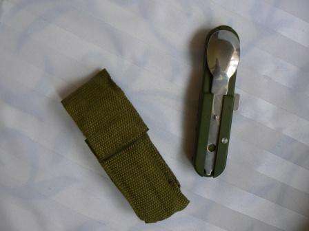 Eating All In One Camping Utensil ( Knife Fork & Spoon Set with Cork Screw )
