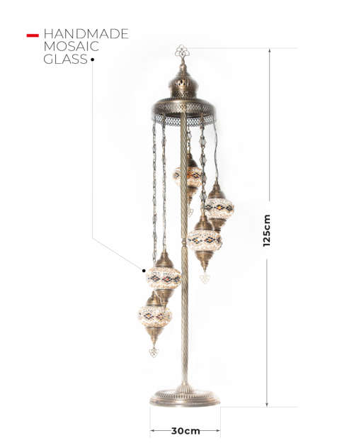 Dare to Be Epic: Turkish Handmade Mosaic Floor Lamp (5 in 1)