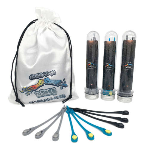 Dare to Be Epic No Tie Shoelaces Combo - Black, Blue, Grey