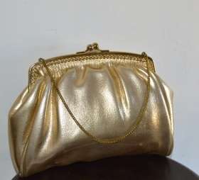 Beautiful Vintage Monarch Gold Evening Handbag