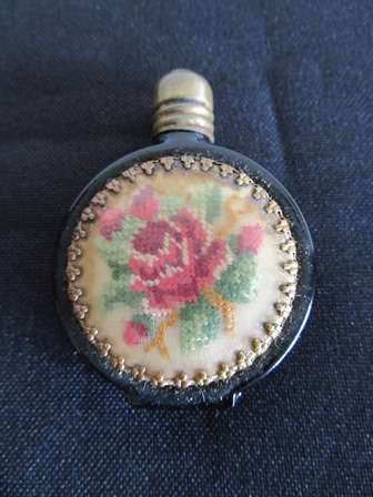 Stunning Vintage Austrian Viennesse Petit Point Perfume Bottle Minature