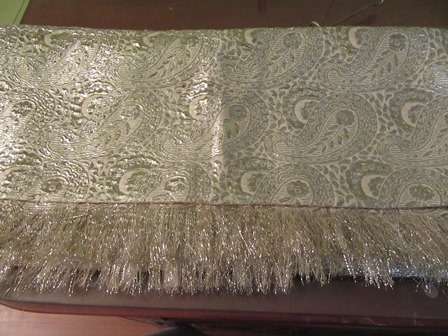 Vintage Gold Lame Shawl with Fringing