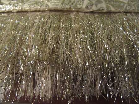 Vintage Gold Lame Shawl with Fringing