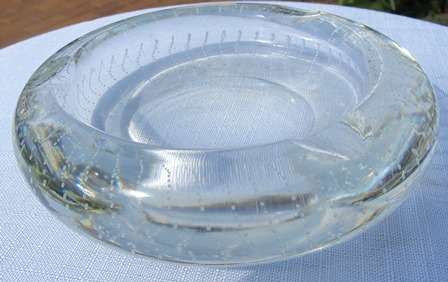 Vintage Murano Ashtray/Bowl Clear Glass  Bubble