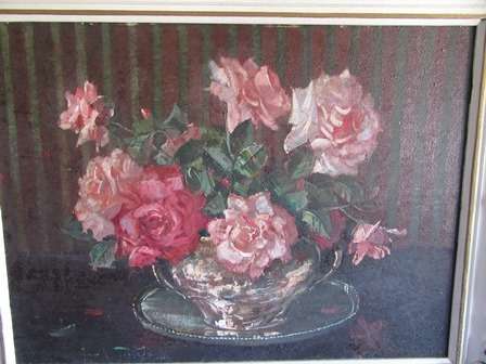 Jack Pieters Still Life Painting " Roses in a Copper Vase"