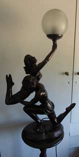 Art Deco Nude Dancing Couple Table Lamp
