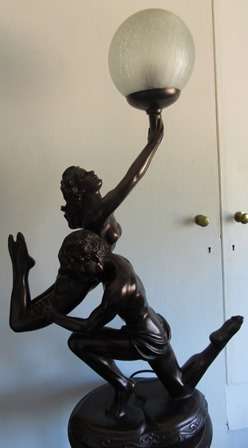 Art Deco Nude Dancing Couple Table Lamp