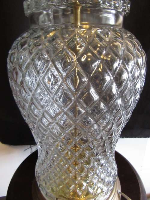Gorgeous Chinoiserie Cut Glass Ginger Jar Table Lamp