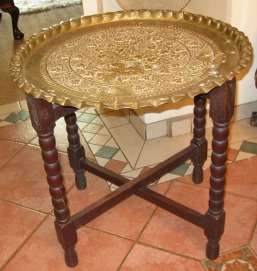 Bobbin Leg table with brass tray