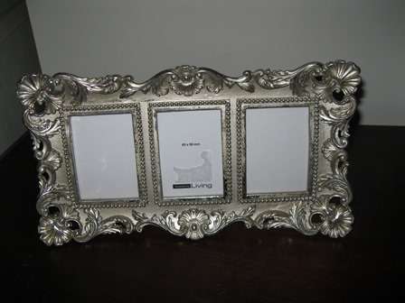 Silver triple picture frame