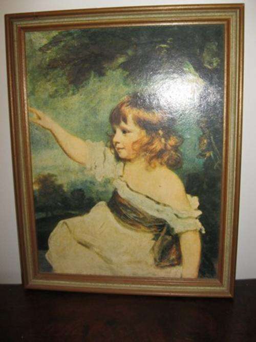 Vintage Print of a young girl framed
