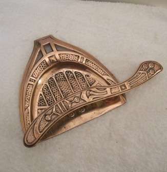 Antique Copper Art Nouveau Brush & Pan