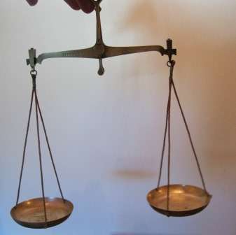 Brass Scale to Weigh up to 4 Oz in wooden Box