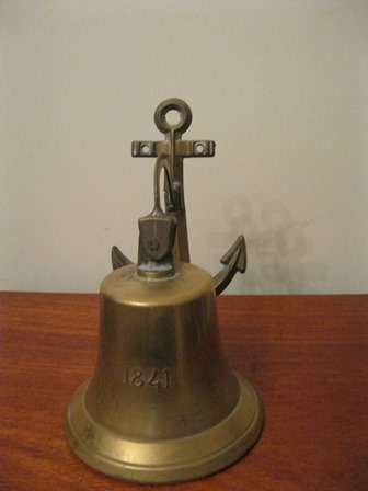 Large Brass Bell with Anchor 1841