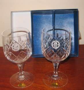 Vitria Handcut Crystal Wine Glasses Boxed x2