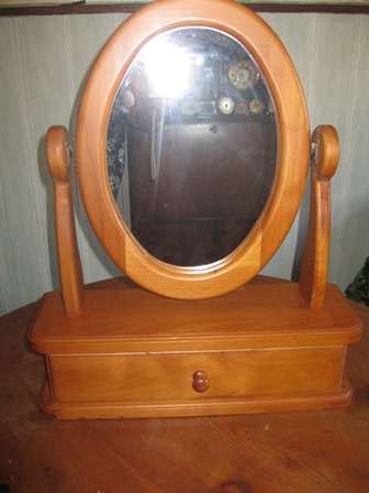Oregan Standing Oval Shaving Mirror with Drawer