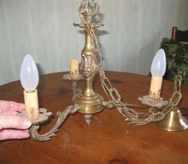 Gorgeous Solid Brass 3 Arm Chandelier