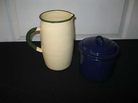 Wow Enamel Jug & Canister