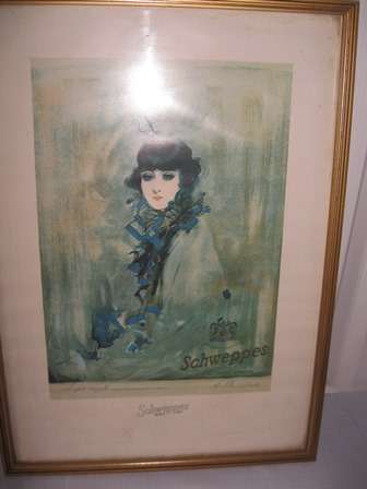 Wow Schweppes Vintage Pin Up Girls Framed - Royal Table Waters