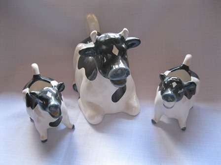 Vintage Cow Teapot , Creamer & Sugar Basin