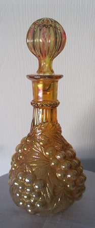 Imperial Grape Marigold Carnival Glass Wine Decanter C1940
