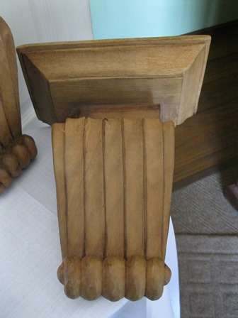 Stunning Wooden Pair of Corbels / Wall Sconses