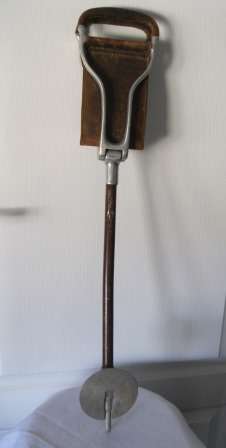 Vintage Shooting Stick with Leather Handles and Seat