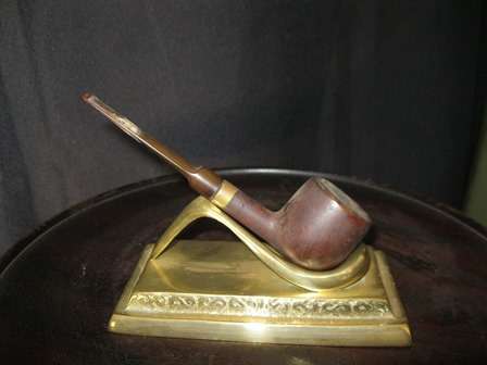Brass Pipe Stand with Vintage Pipe