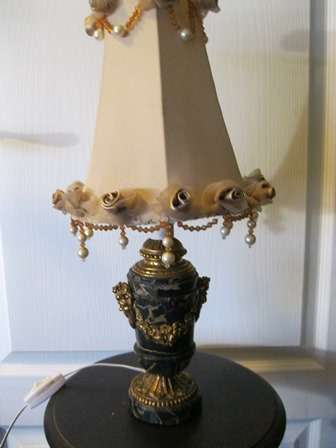 Stunning Renaissance Marble & Brass Table Lamp with Shade - Reduced