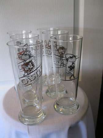 Set of 6 Castle Lager Draught Beer Glasses Rugby World Cup 1995