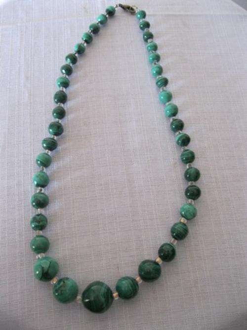 Vintage Malachite Beaded Necklace