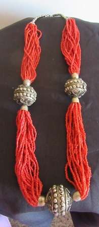 Vintage Coral Beaded Necklace