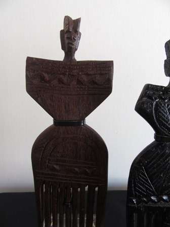 Pair of North African Combs on Perspex Stands