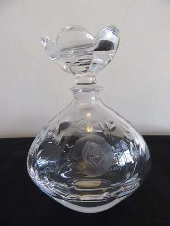 Gorgeous Lead Crystal Vitria Rose Cut Perfume Bottle