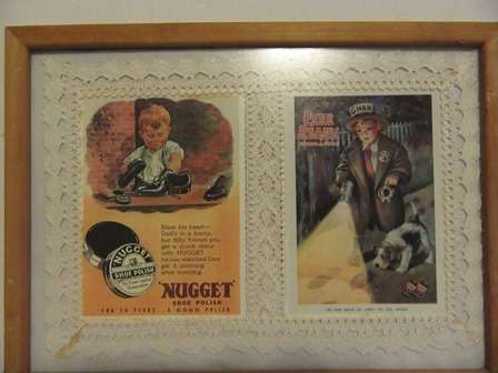 Framed Vintage Advertising Prints for Nugget Shoe Polish & Ever Ready Batteries