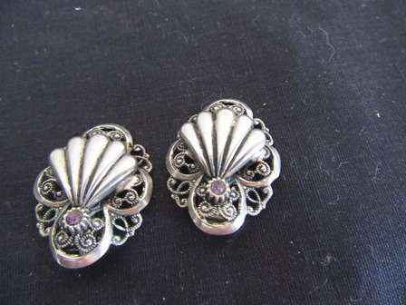 Vintage Silver Clip On Earrings
