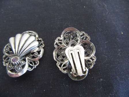 Vintage Silver Clip On Earrings