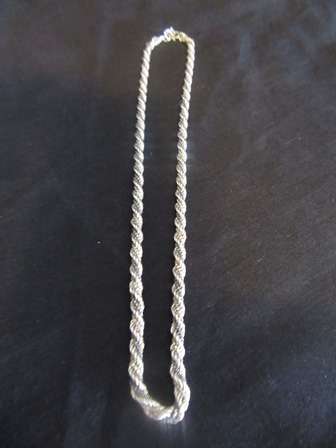 Sterling Silver Ladies Rope Chain Necklace