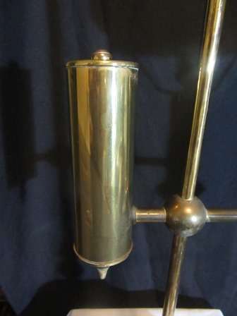 Brass Desk Lamp with Milk Glass Shade