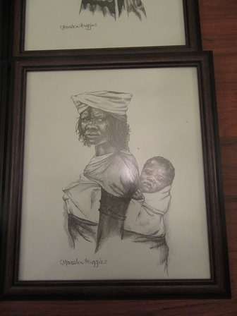 Set of 4 Lithograph Charcoal Drawings from Artist C Marden - Huggins