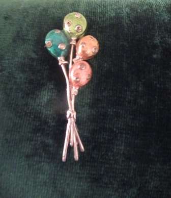 Stunning Vintage Enamel Balloon Brooch