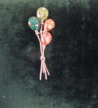 Stunning Vintage Enamel Balloon Brooch