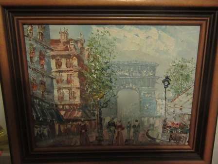 Signed Burnett Oil Painting Impressionism Paris Scene